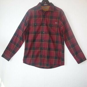 NEW Eddie Bauer Soft Flannel Button Up Shirt Red Plaid Classic Fit Men's Medium
